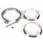 4.5" 10MM Stainless V-Band Bolt Clamp & Flange for Turbo Down-Pipe (N/A)