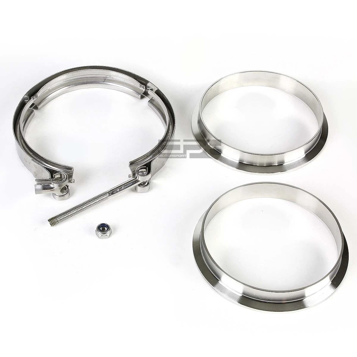 4.5" 10MM Stainless V-Band Bolt Clamp & Flange for Turbo Down-Pipe (N/A)