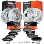 Set of 4 Drilled Brake Rotors & Ceramic Pads for Jeep Compass