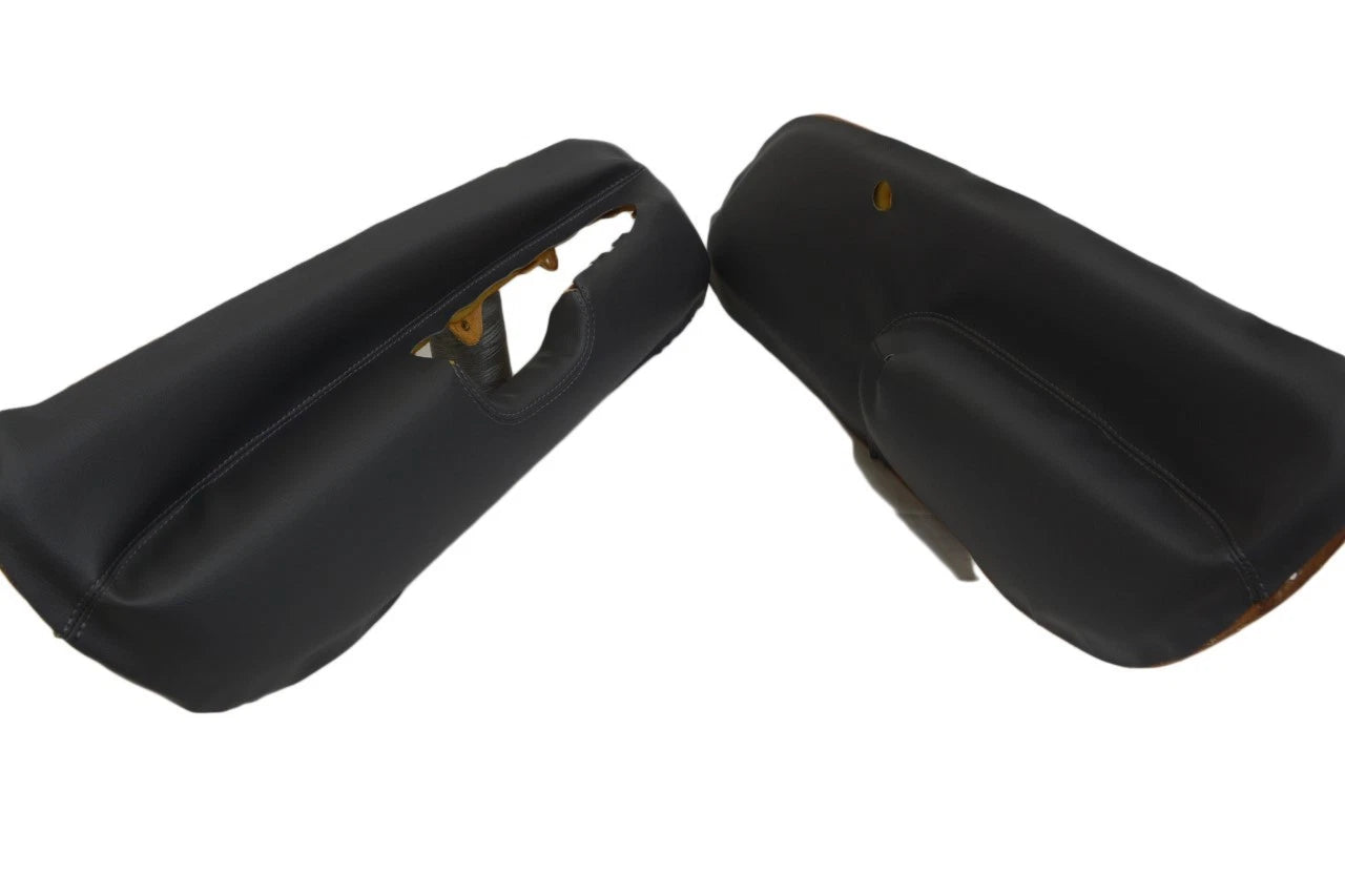 Set of 4 Door Panel Inserts for Jetta (1999–2004) Black Leather Synthetic