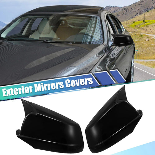 1 Pair Door Wing Rearview Mirror Cover Cap Black for BMW 535i GT (2011–2013)