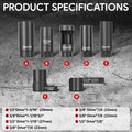 7-Piece Oxygen Sensor Socket Removal Wrench Tool Set for