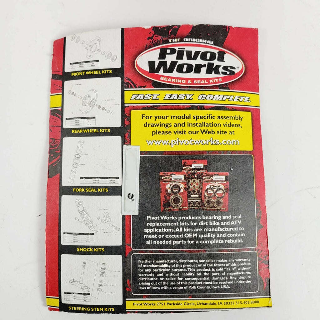 Pivot Works Front Wheel Bearing Kit for PWFWK-T11-521 (41-6978)