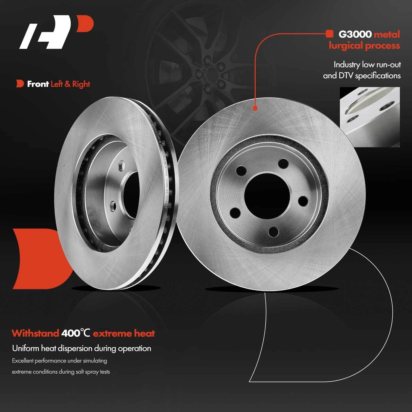 Front Disc Brake Rotors & Ceramic Pads for Jeep Liberty (2002-2007)