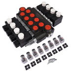 Hydraulic Control Valve 4 Spool Solenoid 12V DC 3600 PSI for