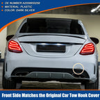 Rear Bumper Tow Hook Cover for Mercedes-Benz W205 (2015-2021) Dark Silver