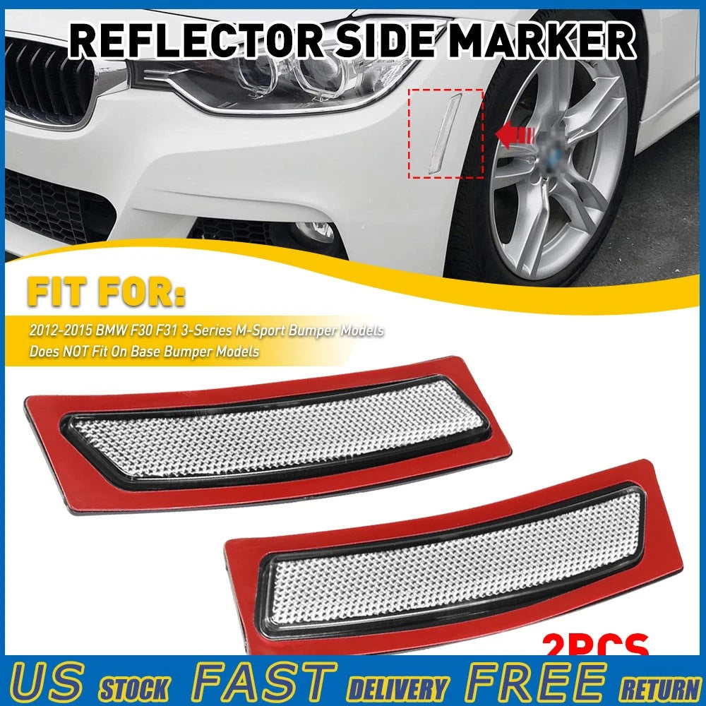 Front Bumper Reflector Side Marker Lights for BMW 3 Series F30 F31 (2012–2019)