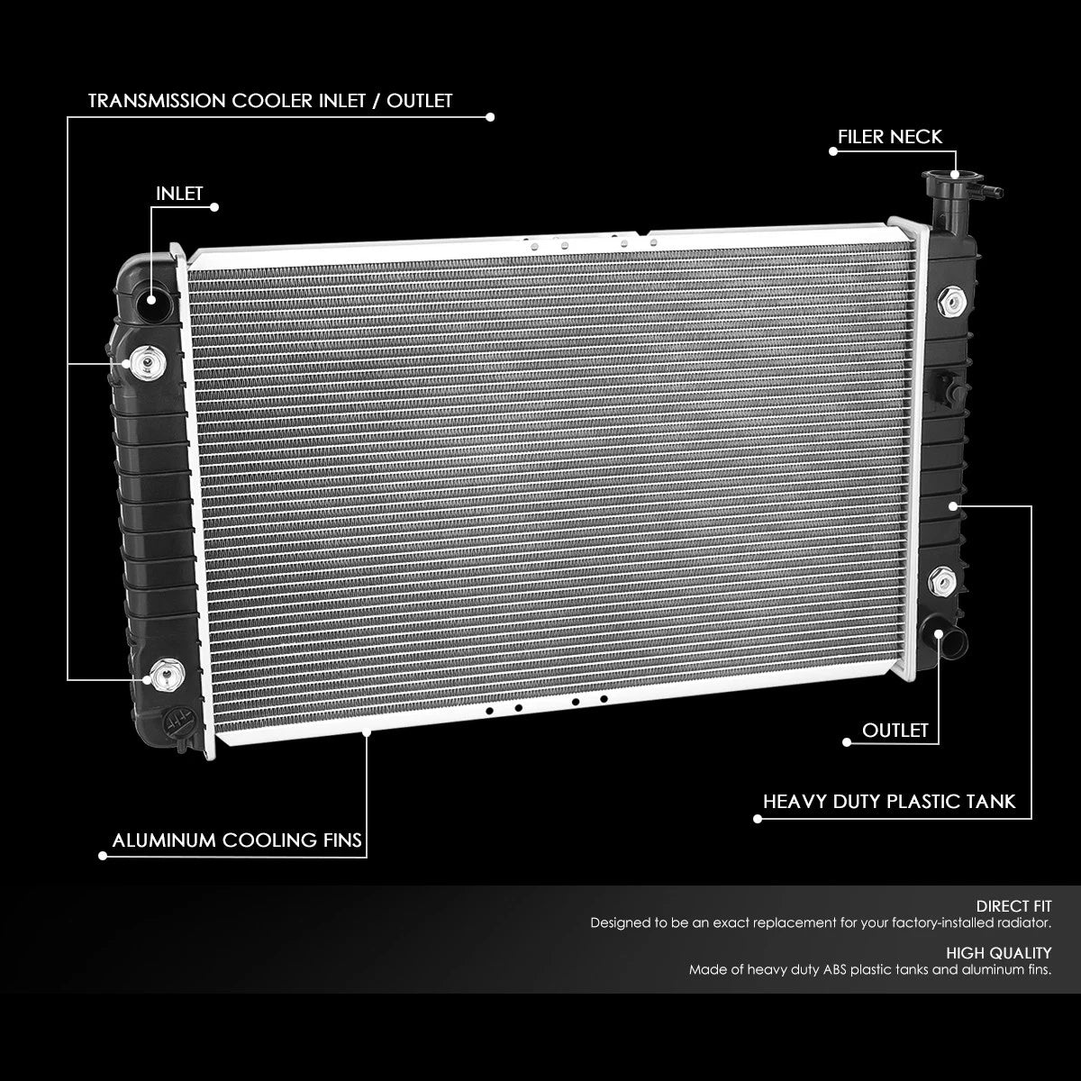 Cooling Radiator for Chevrolet Lumina APV Trans Sport (1996) DPI 1799