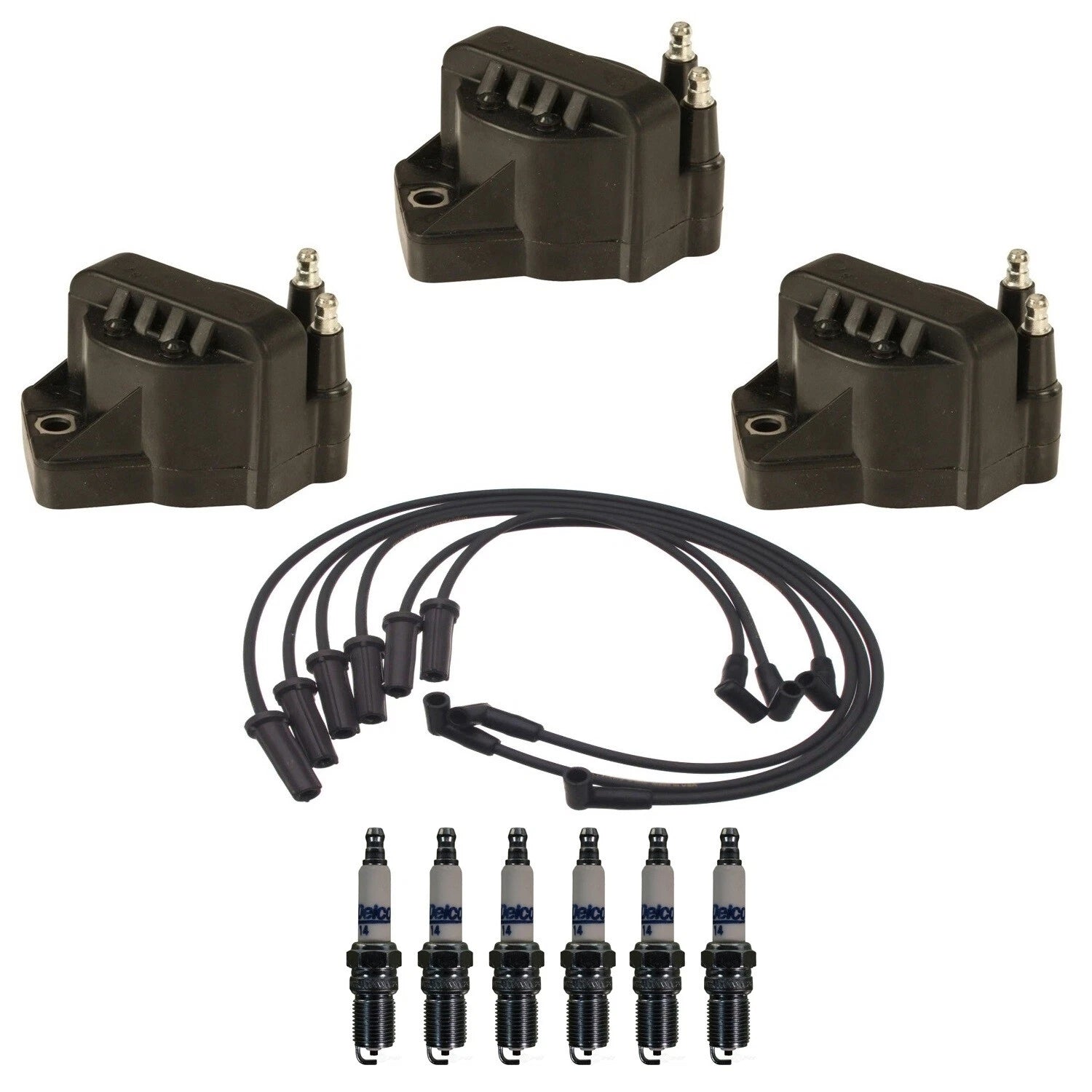 3 Ignition Coils & 6 Spark Plugs Kit for Buick Pontiac Chevrolet (3.8)