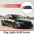 1pc Fog Light Grill for Audi A6 C7 S-Line (2015–2018) Black Silver Tone