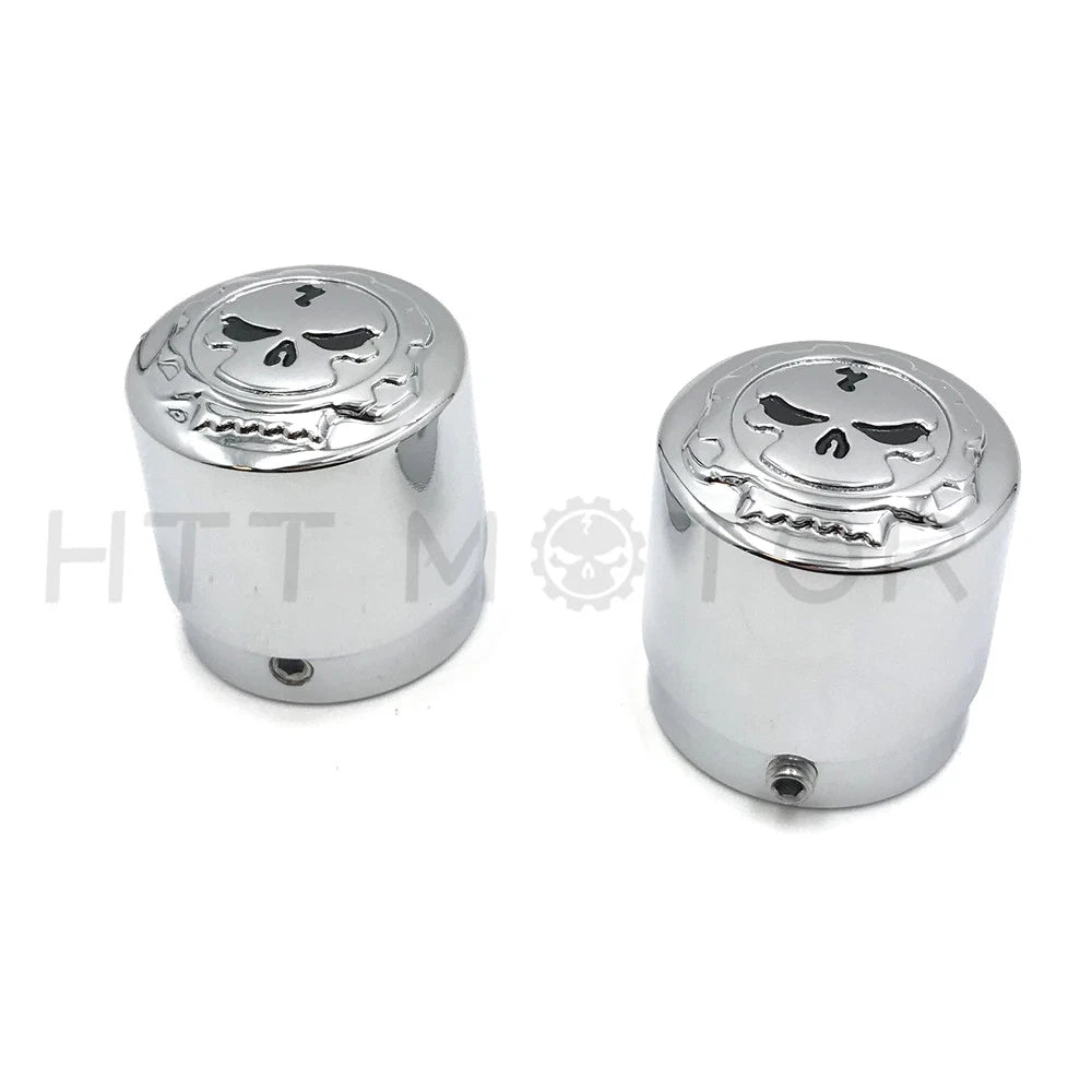 Skull Front Axle Nut Cover Cap 29mm for Harley Softail Dyna V-Rod Sportster