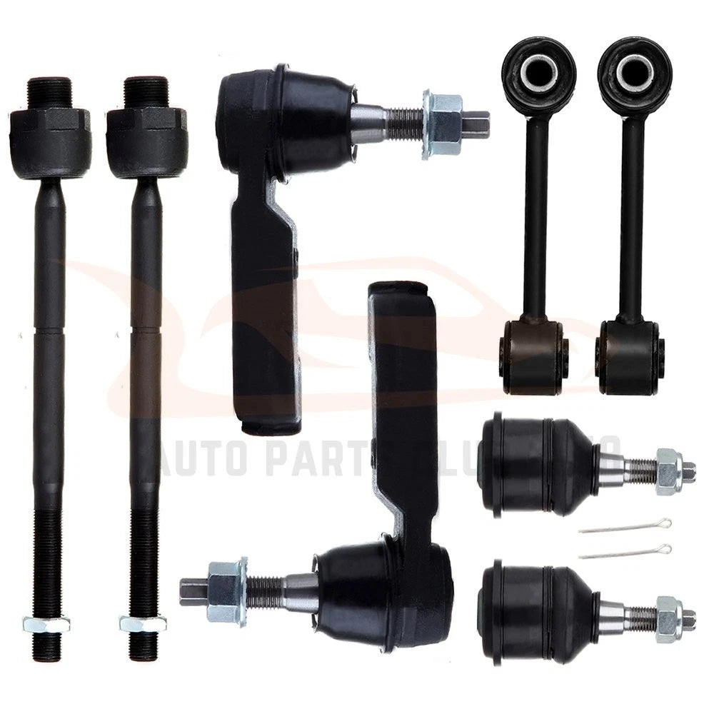 8Pcs Front Lower Ball Joints & Tie Rods for Jeep Liberty (2002–2004)