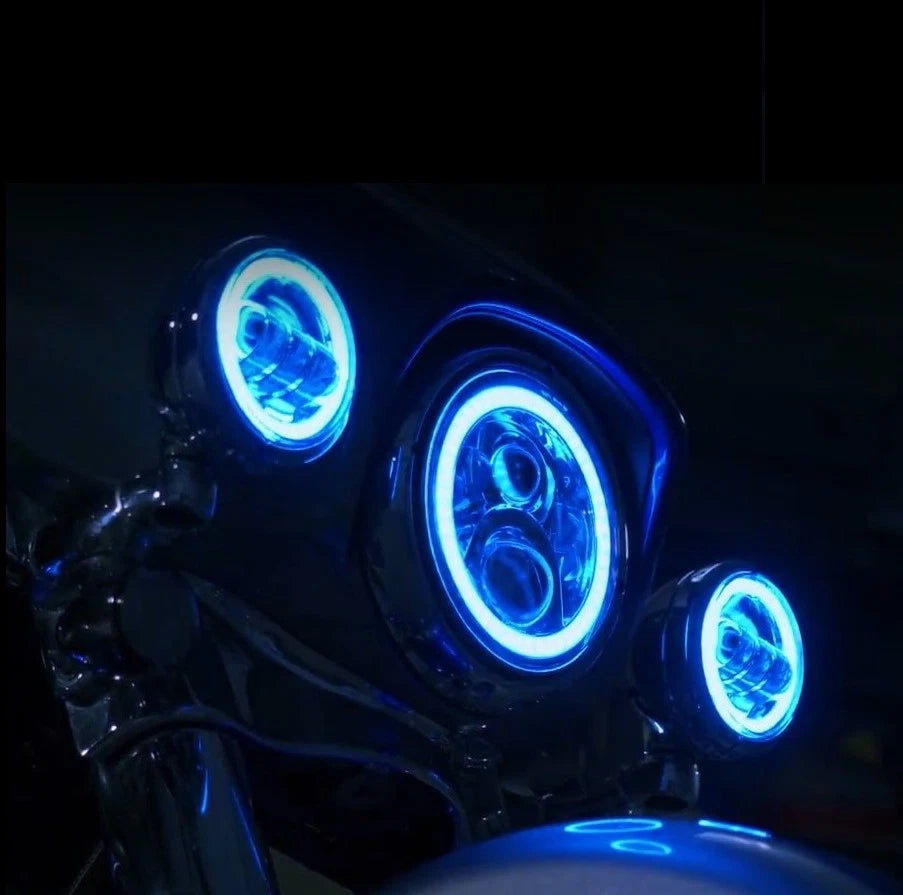 7" Headlamp with Mounting Ring - Chrome for Custom Dynamics (PG-7-13-C)