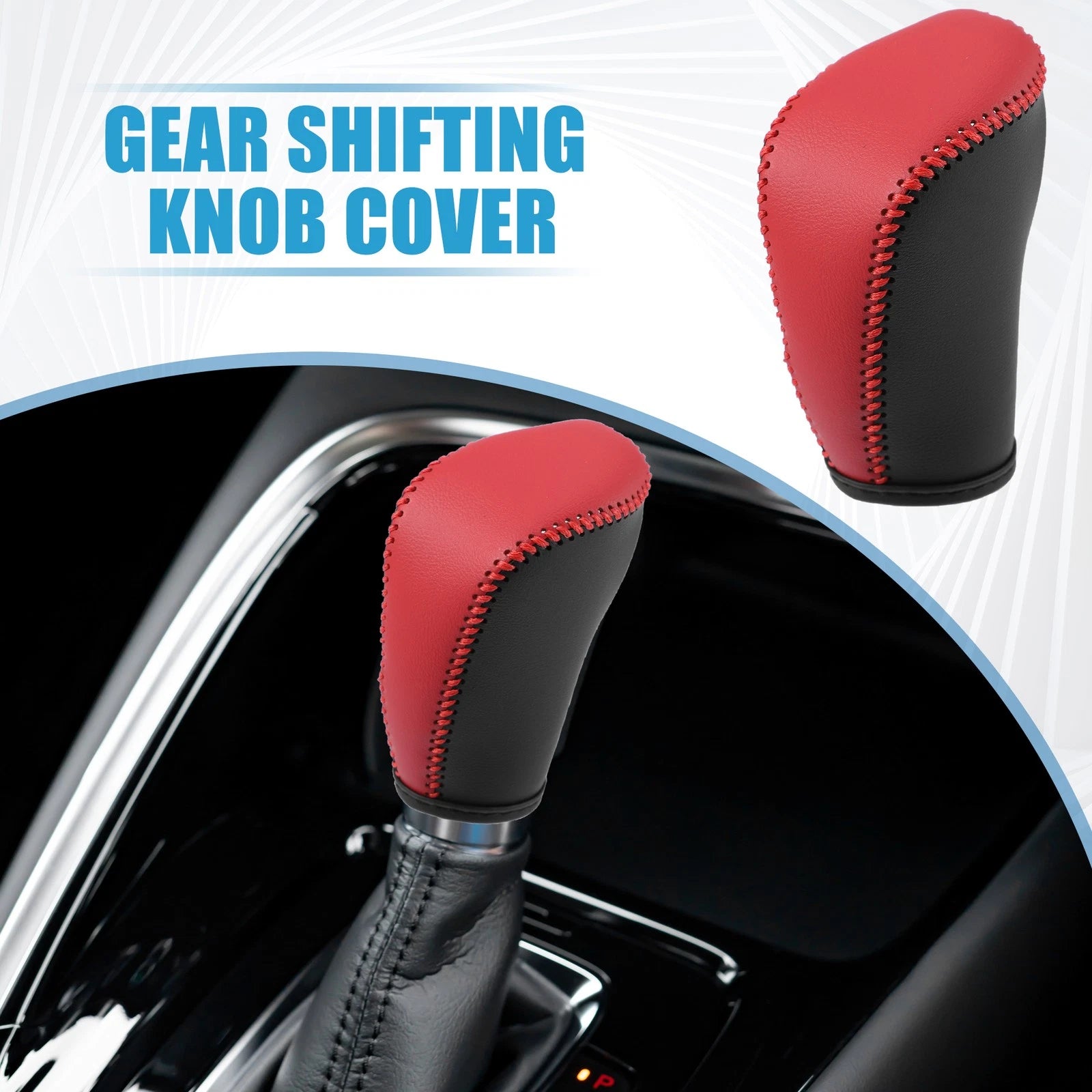 Gear Shifting Knob Cover for Nissan Rogue (2017) PU Leather Black