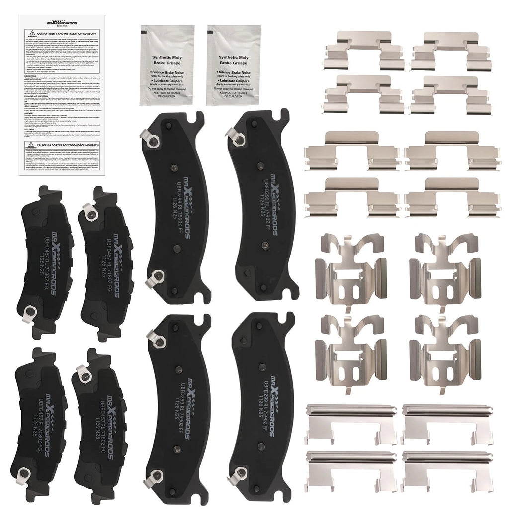 Front & Rear Ceramic Brake Pads for GMC Sierra 1500/Yukon (1999–2006)
