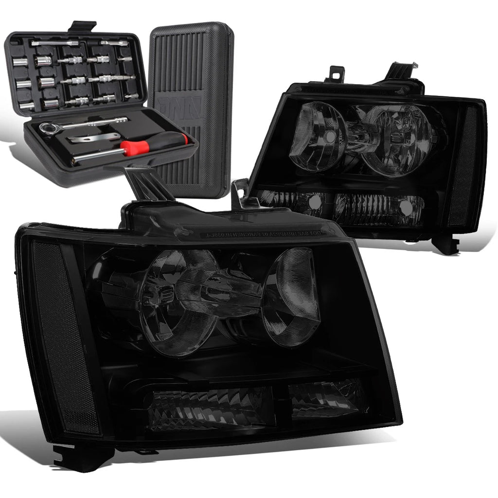 2X Tinted/Clear Signal Headlights for Chevy Tahoe Suburban (2007–2014)