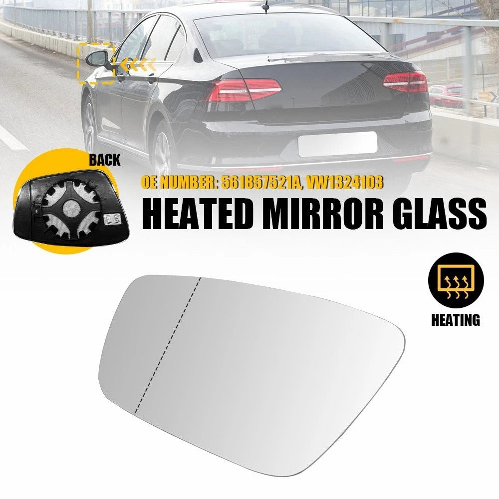 Heated Mirror Glass for Volkswagen Passat (2012–2015) Left VW1324103 EXV
