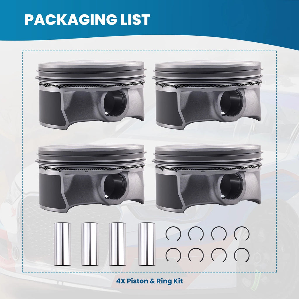 4X Engine Piston Ring Set for Hyundai Kona 2.0L (2018–2019) 23040-2E601