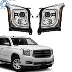 Pair HID LED DRL Projector Headlights for GMC Yukon XL (2015–2020)