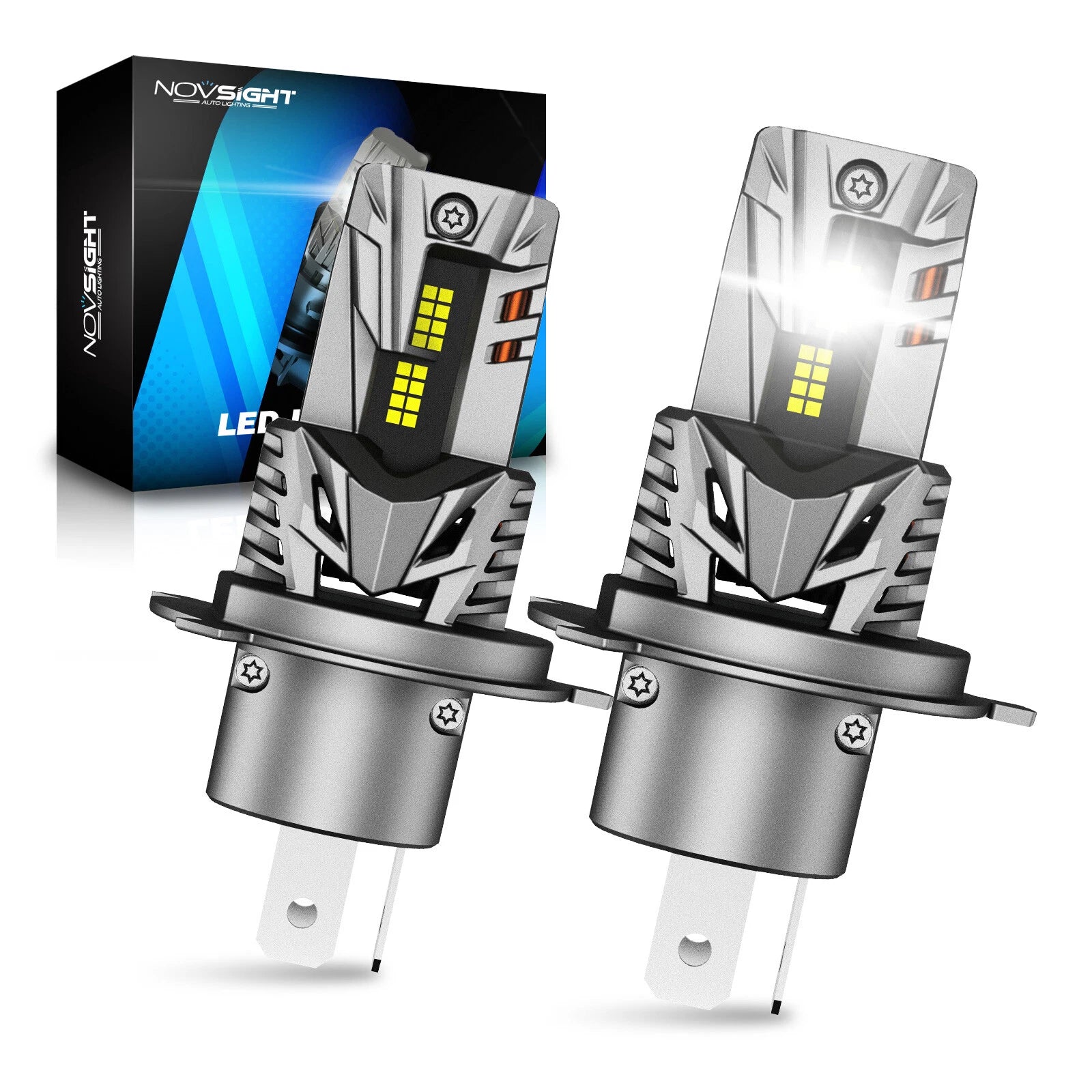2X H4 LED Headlight Bulbs Kit for NOVSIGHT (20000LM, 90W, 50W)