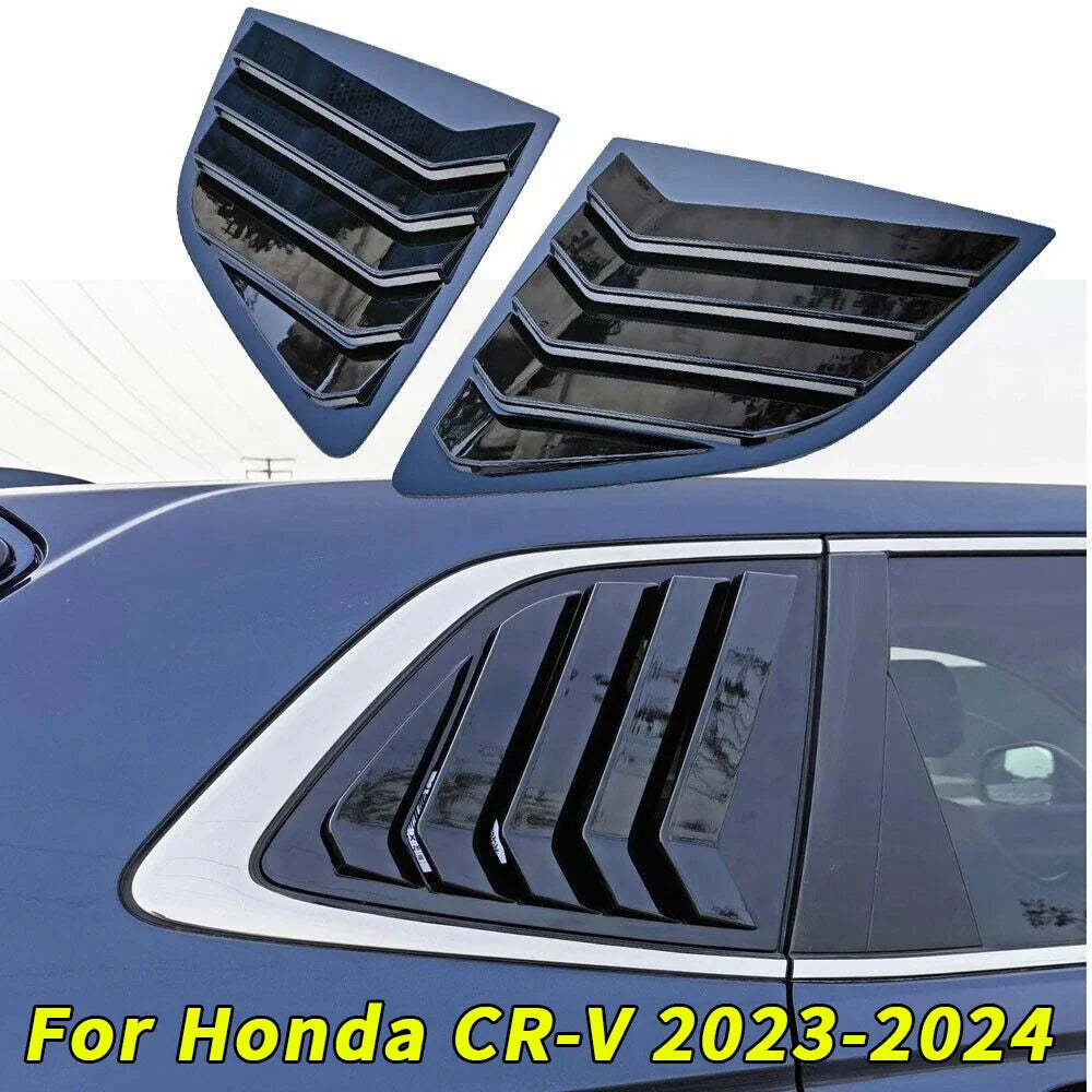 Rear window trims 2 x Gloss Black window blinds for Honda CR-V (2023–2024)
