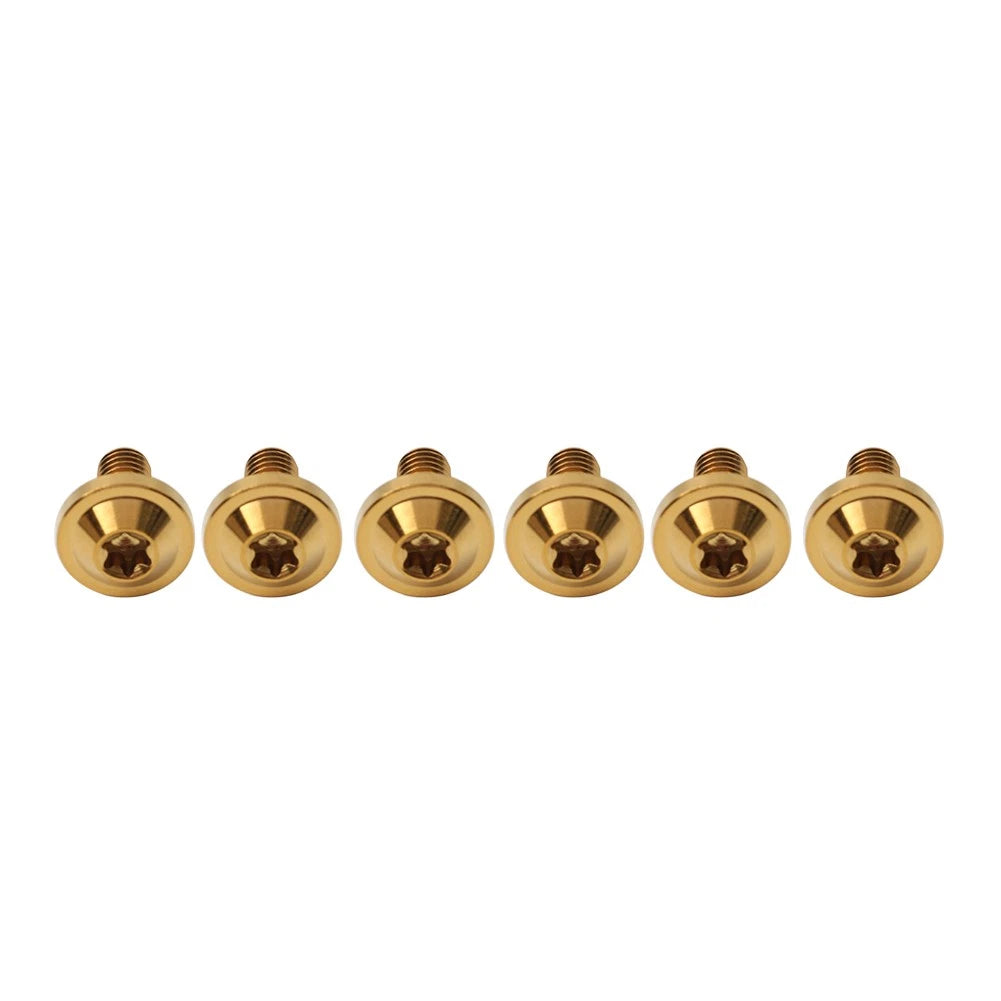 Set of 6 Titanium M5 Truss Torx Bolts M5x10mm for Bike Motor Gold