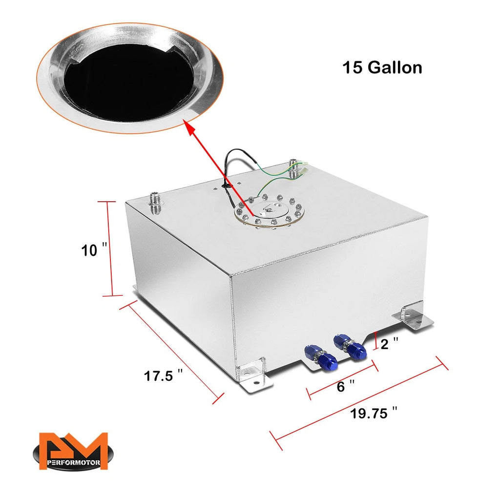 15 Gallon Aluminum Chrome Fuel Cell for Universal Applications