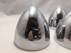 Hubcap Center Accessory 3 in Chrome Bullet Nose for Hot Rod Custom (Set of 4)
