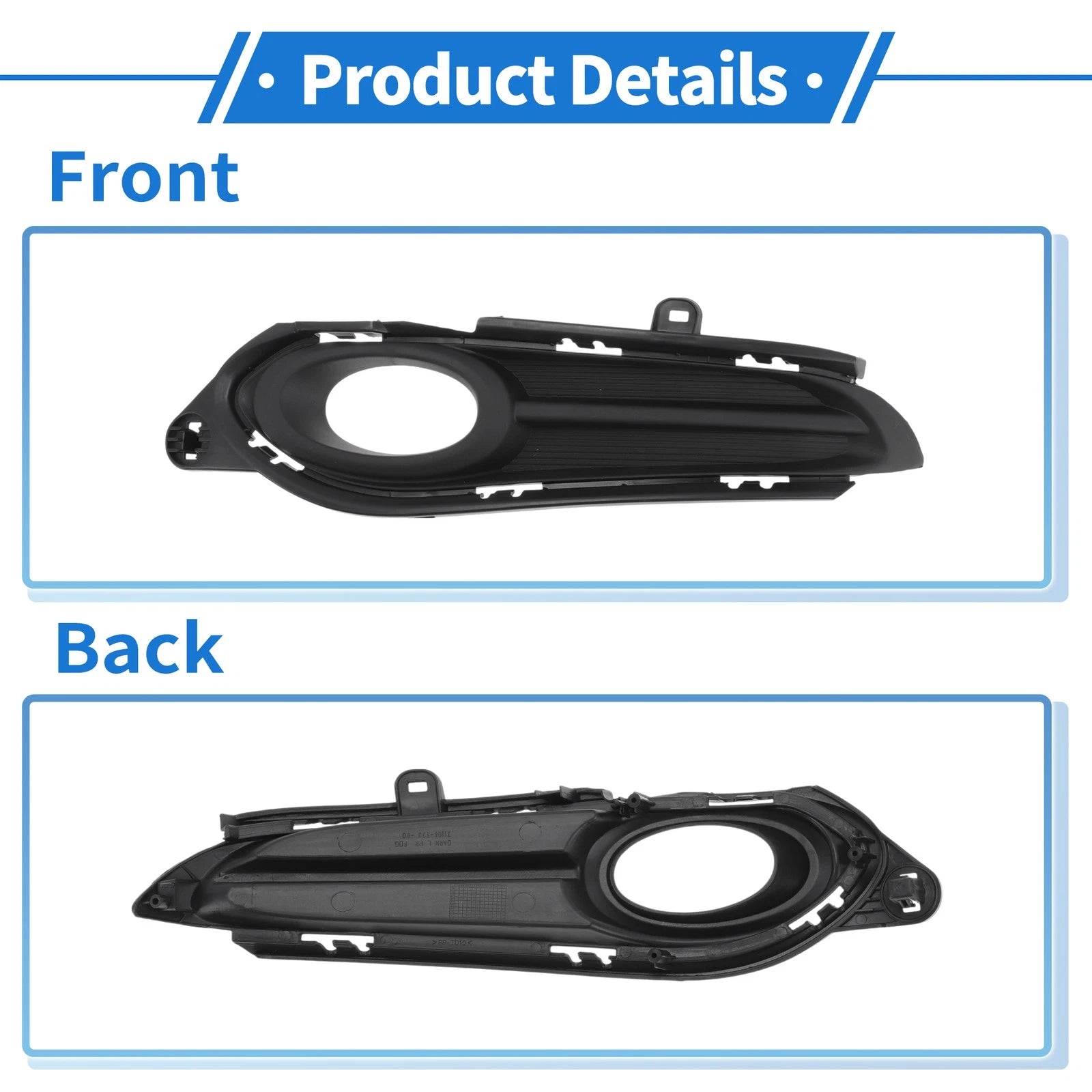 Front Left Fog Light Grill No. 71106T7JH00 for Honda HR-V (2015–2019)