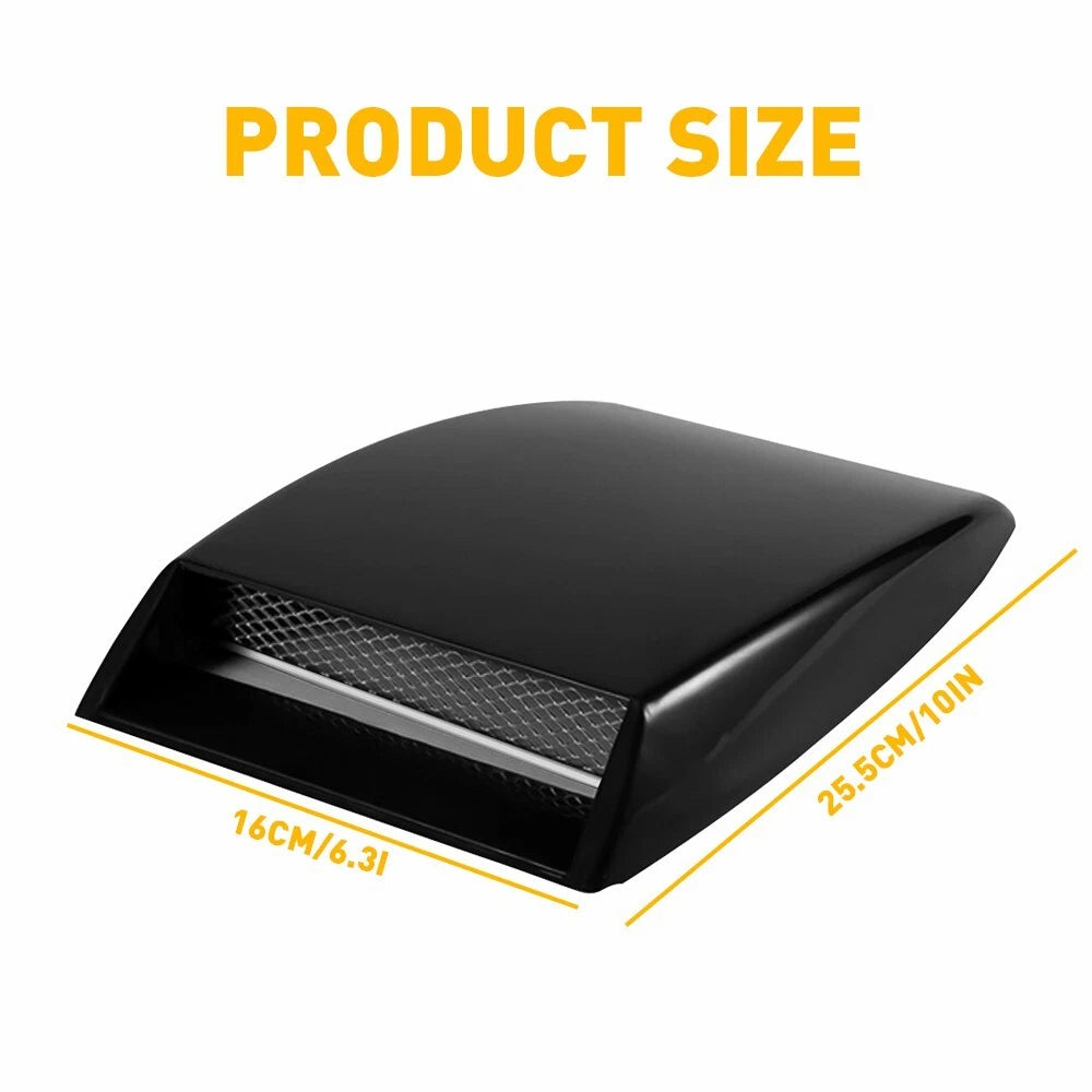 Hood Scoop for Universal Car SUV (Black Decorative Air Flow Intake)