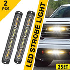 4X LED Amber/White Strobe Kit Warning Light for Car Truck (V)