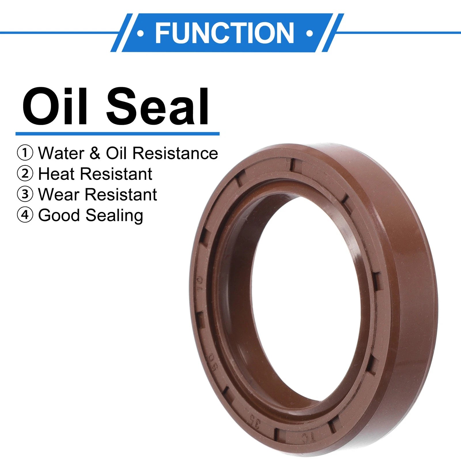 Set of 2 Oil Seal Rotary Shaft Seal FKM Rubber 35x50x10mm