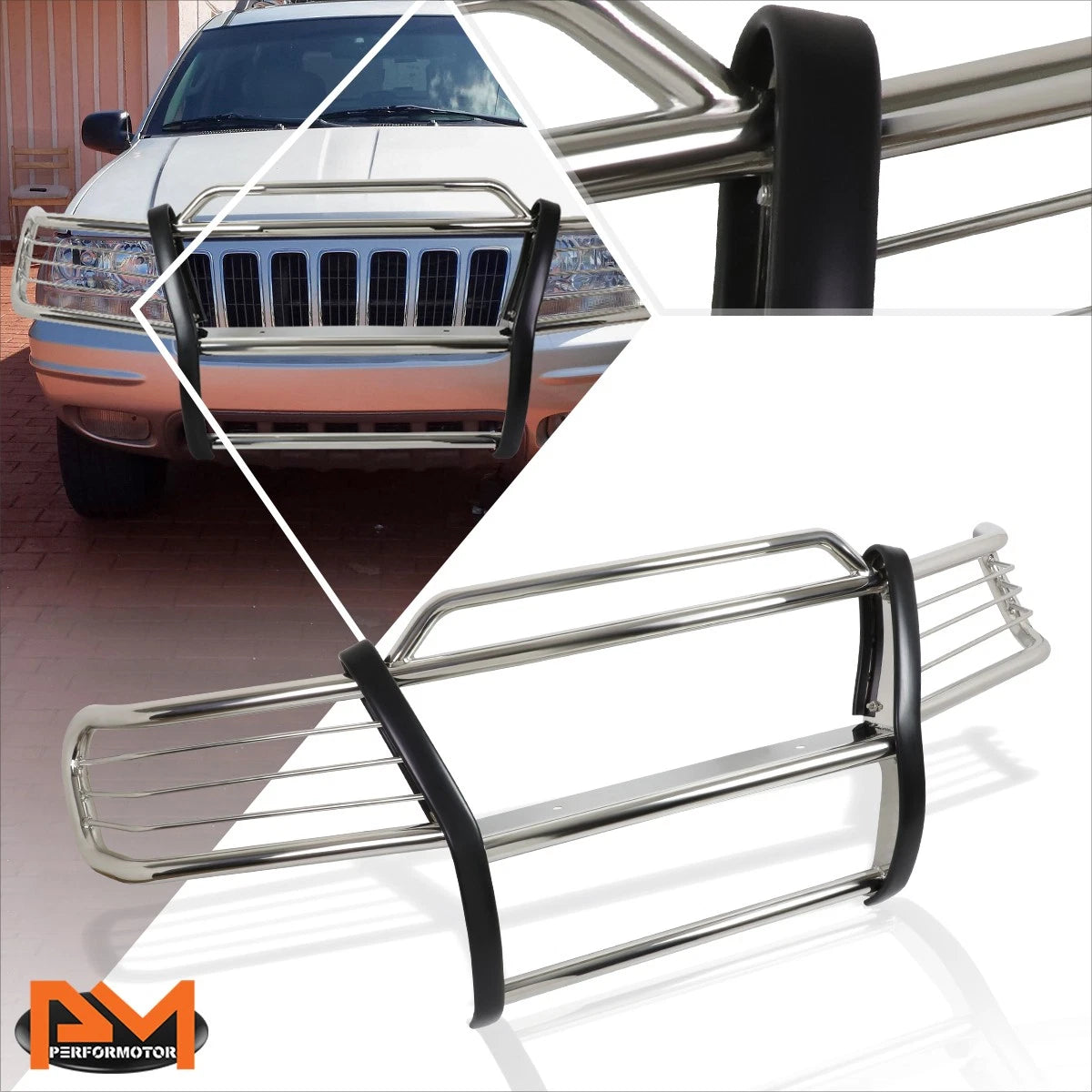 Chrome Front Bumper Brush Grill Guard for Jeep Grand Cherokee WJ (1999–2004)
