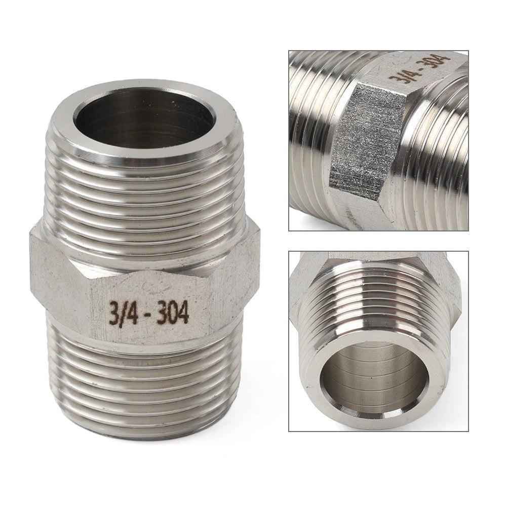 3/4" BSPT Male to 3/4" BSPT Male Stainless Steel Pipe Fittings