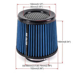 3 Inch High Flow Inlet Cold Air Intake Cone Replacement Dry Air Filter Blue