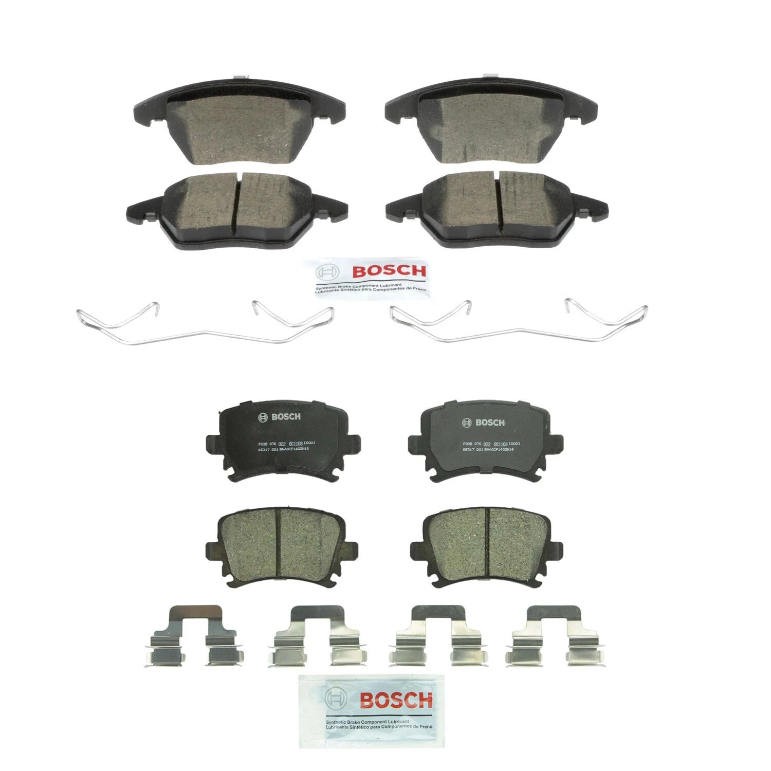 Bosch Quietcast Brake Pad Kit for Audi A3, TT, VW CC, Golf, Jetta (2006–2020)