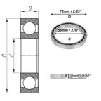 Deep Groove Ball Bearing 55x72x9mm for Scooter Skateboard (1 Pc)