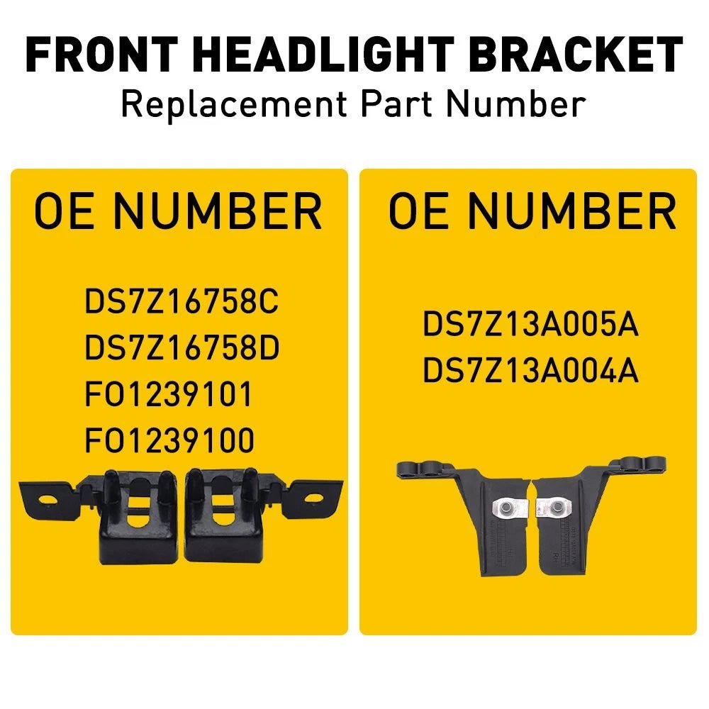 Set of 4 Headlight Lamp Mount Bracket for Lincoln MKZ Ford Fusion (2013–2016)
