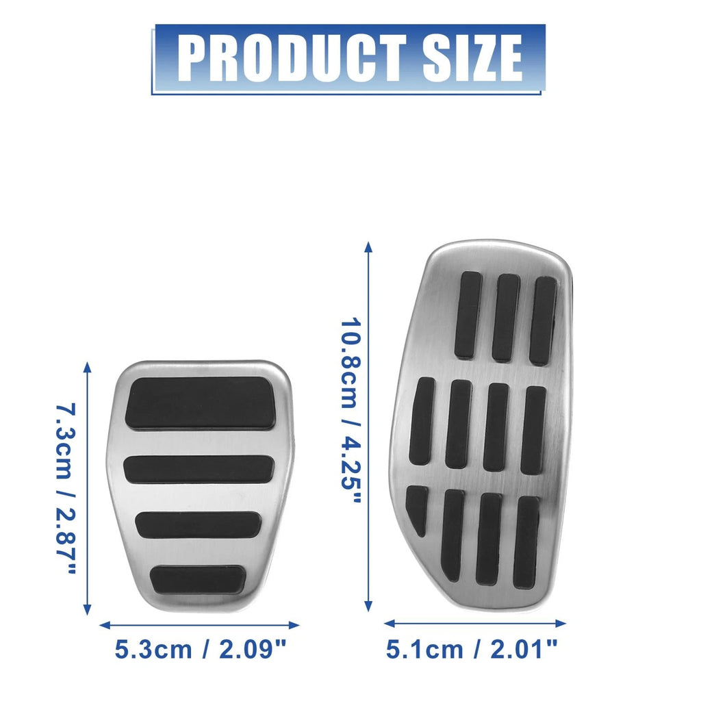 Clutch Brake Gas Accelerator Pedal Kit for Nissan (2014–2020) Silver Tone