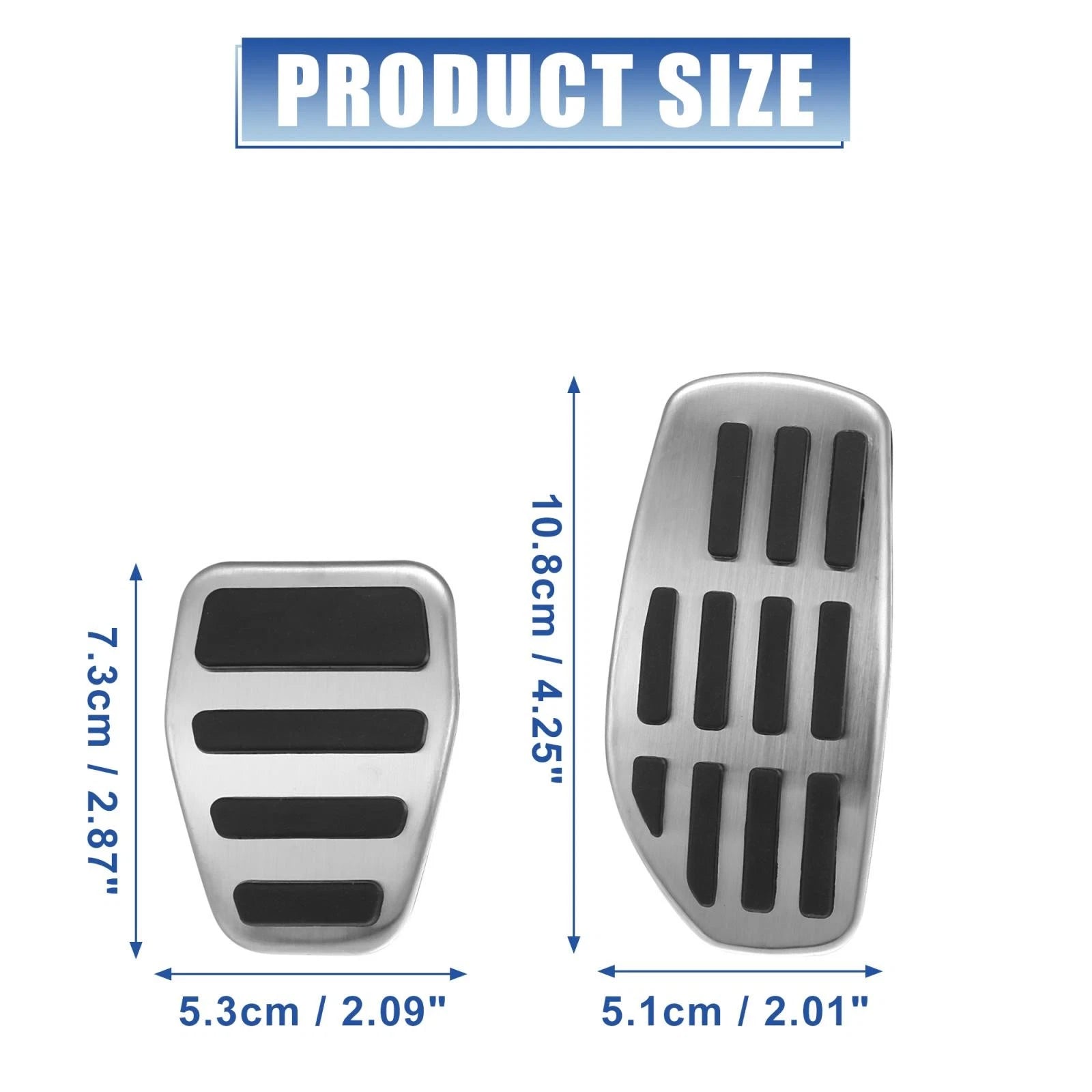 Clutch Brake Gas Accelerator Pedal Kit for Nissan (2014–2020) Silver Tone