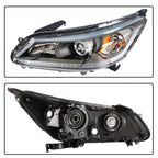 Headlight Assembly Driver Left for Honda Accord (2013–2015) Black Housing