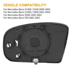 Heated Right Rearview Mirror Glass for Mercedes-Benz S430 (2000-2003)