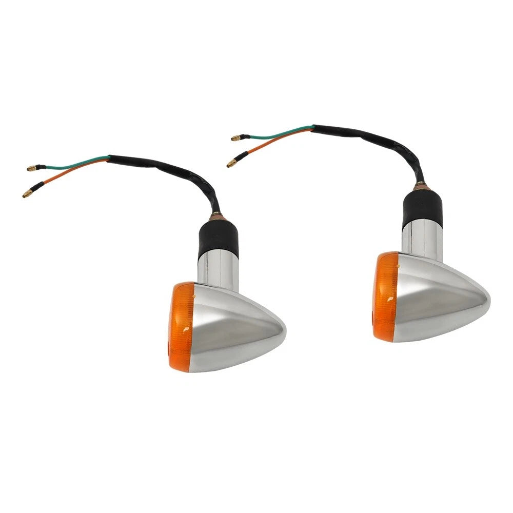 Set of 4 Amber Chrome Turn Signal Indicator Lights for Honda