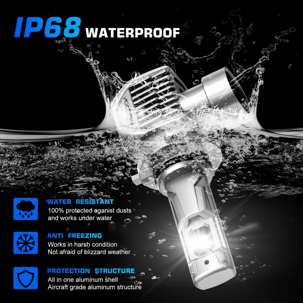 Set of 4 NOVSIGHT 9005 + 9006 LED Headlight Bulbs Kit 6500K