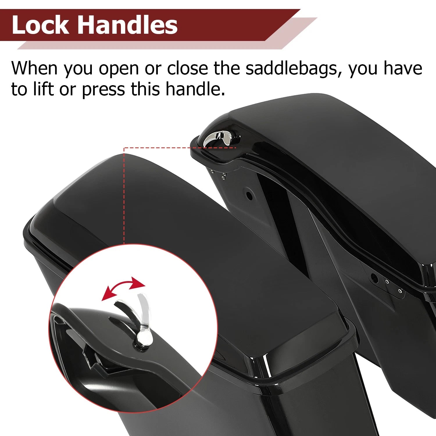 5" Stretched Hard Saddlebags for Harley Touring Road Glide (2014–2024)