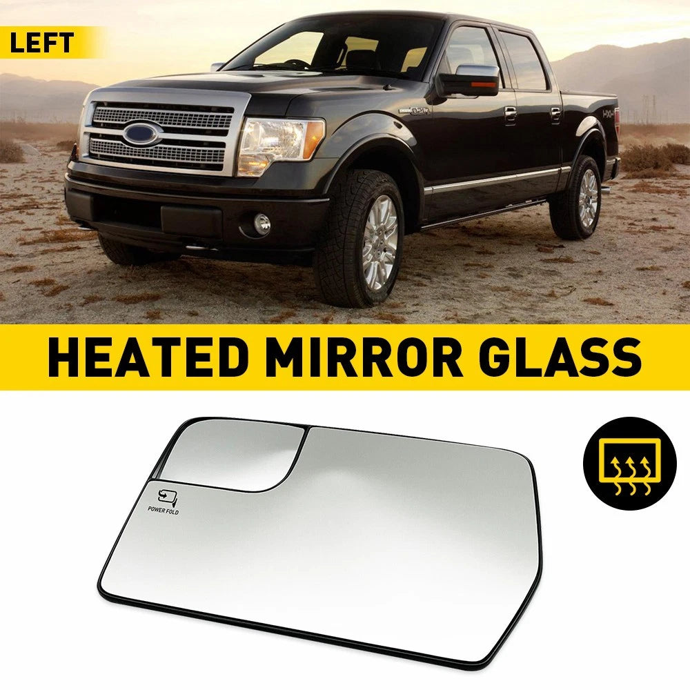 Left Driver Side Heated Glass Mirror for Ford F150 (2011–2014)