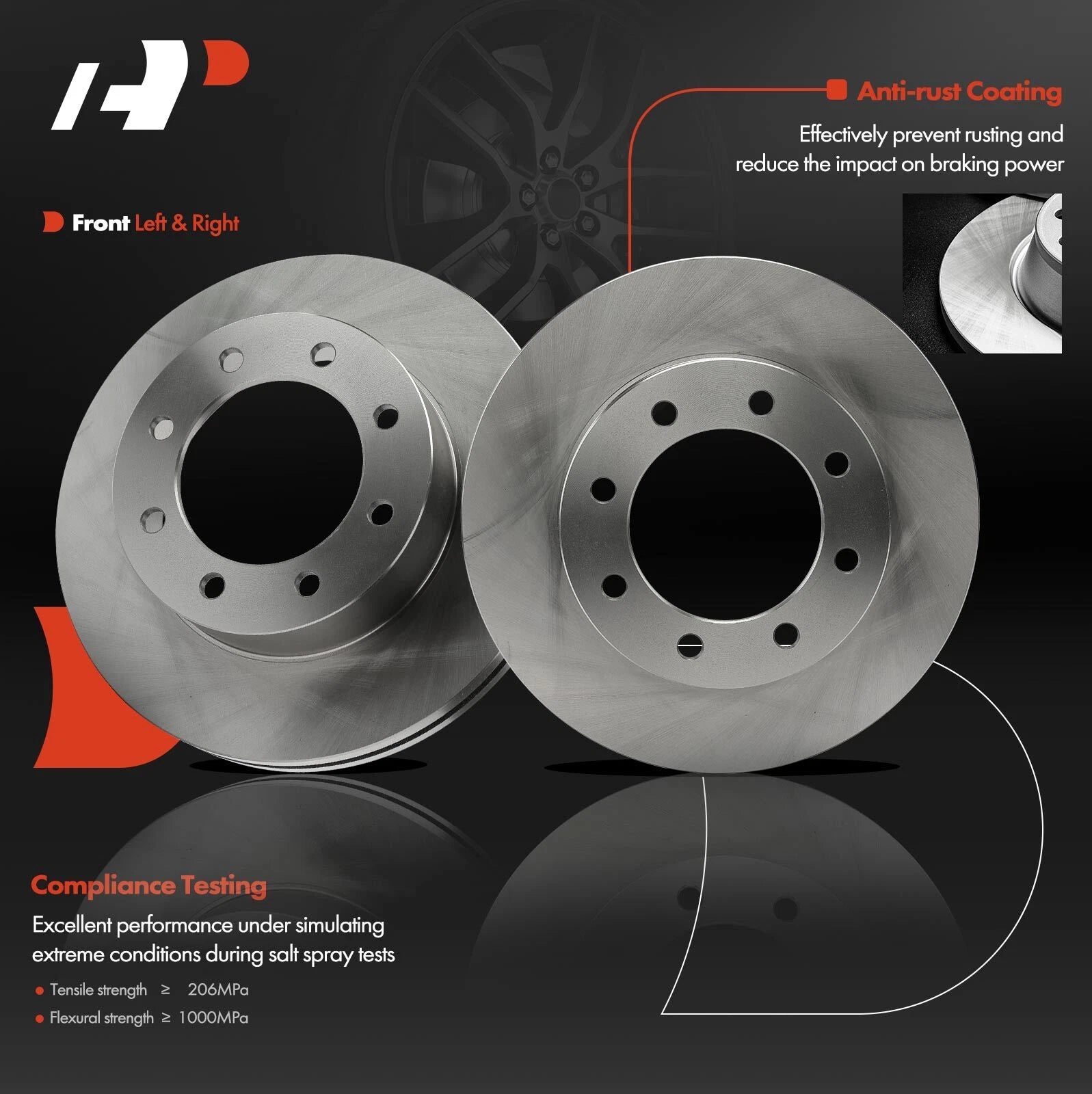 Front Disc Brake Rotors & Ceramic Pads for Ford F-250 Super Duty (2013–2021)