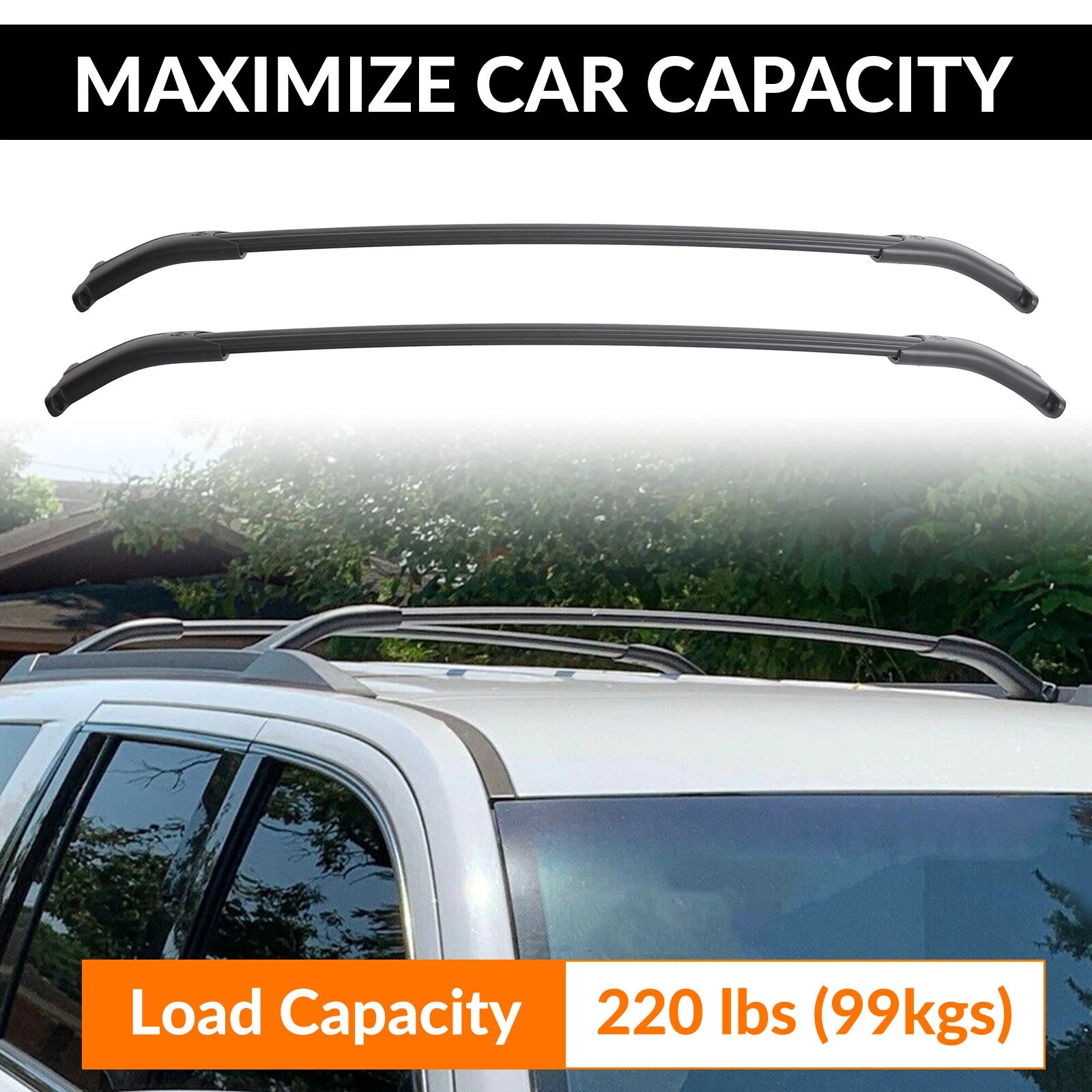 Set of 2 Roof Rack Cross Bars for Chevy Tahoe Suburban GMC Yukon XL Escalade (2015–2020)