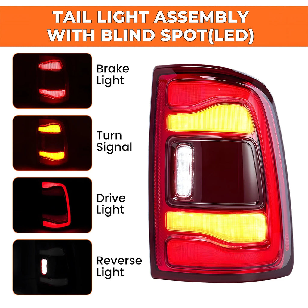 LED Tail Light Bezel for RAM 2500 3500 (2019–2024) LH Chrome