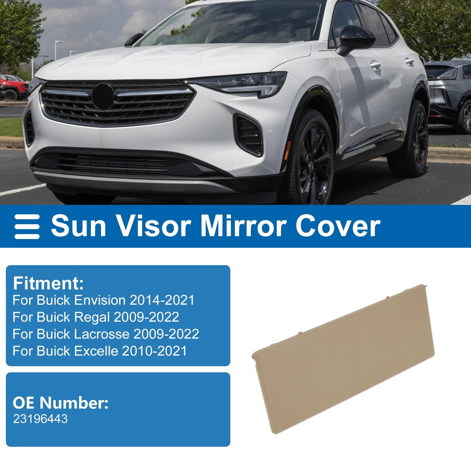 Sun Visor Mirror Cover for Buick Envision (2014–2021) No. 23196443 Yellow